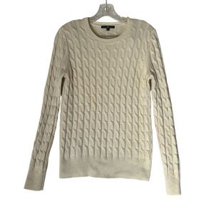 GAP Women's Angora Blend Ivory Cable Knit Sweater Size L